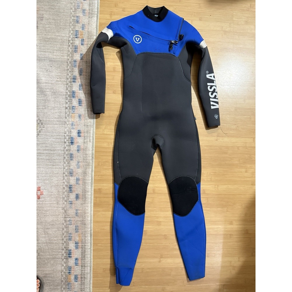 VISSLA 7 Seas Wetsuit Youth Boy Girl Kid Youth Size 14 Black Blue Fullsuit